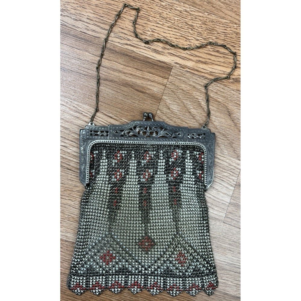 Authentic Antique Whiting & Davis Mesh Chainmail Evening Bag Purse Art Deco 1920